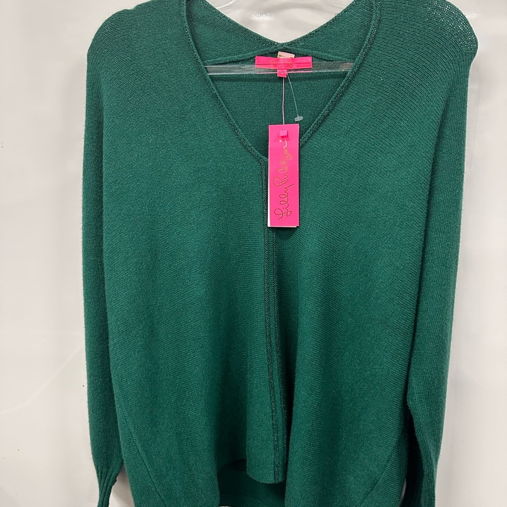 NWT Lilly Pulitzer Green V-Neck Sweater - Picture 5 of 9